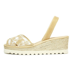 Buy menorcan sandals with wedge for woman sandbag color crossed | Guelmi Shoes