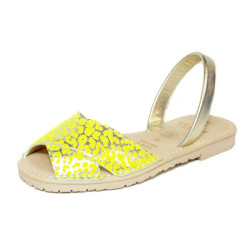 Comprar abarcas menorquinas para mujer neon amarillo | Guelmi Shoes