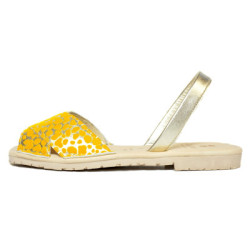 Kaufen Sie menorquinische Sandalen für Frauen Neonorange | Guelmi Shoes