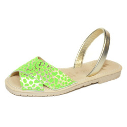 Buy Menorcan sandals for women neon green color | Guelmi Shoes