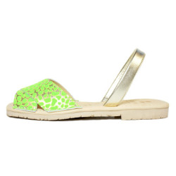 Comprar abarcas menorquinas para mujer neon verde | Guelmi Shoes
